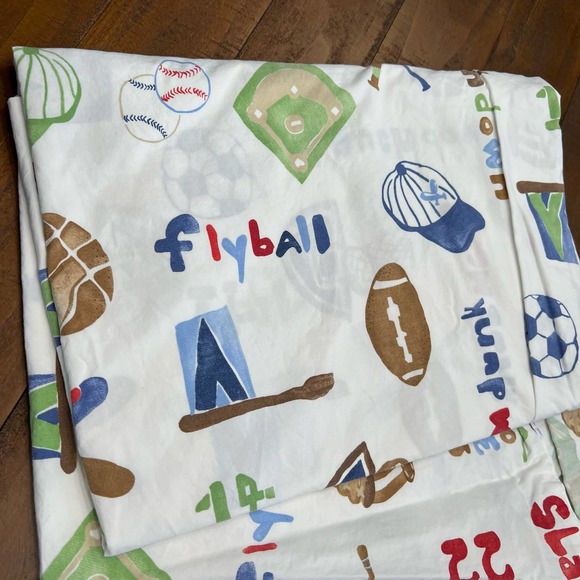 Pottery Barn Kids My Favorite Sports flat Sheet Size Twin - Picture 2 of 3